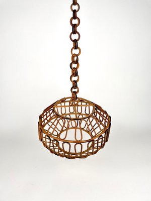 Bamboo & Rattan Pendant, Italy, 1960s, Set of 2-LYQ-1171298