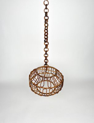 Bamboo & Rattan Pendant, Italy, 1960s, Set of 2-LYQ-1171298