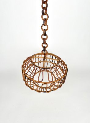 Bamboo & Rattan Pendant, Italy, 1960s, Set of 2-LYQ-1171298