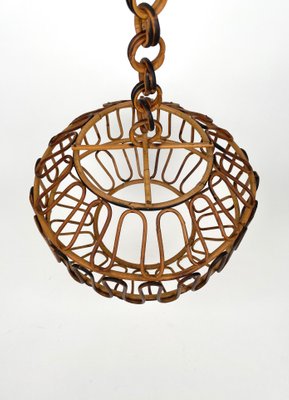 Bamboo & Rattan Pendant, Italy, 1960s, Set of 2-LYQ-1171298