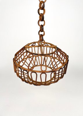 Bamboo & Rattan Pendant, Italy, 1960s, Set of 2-LYQ-1171298