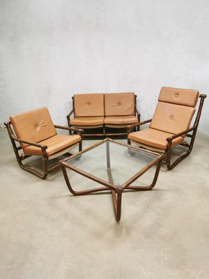 Bamboo & Rattan Safari Sofa, Chairs & Table, Set of 4-BW-1261462