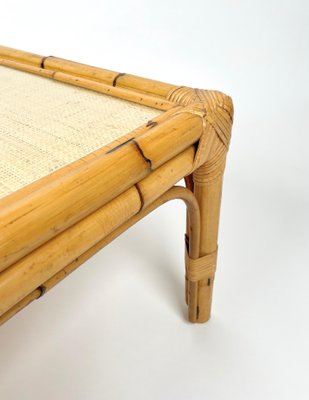 Bamboo, Rattan & Wicker Squared Coffee Table, Italy, 1960s-LYQ-1171308