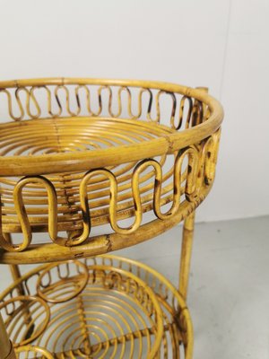 Bamboo Rattan Wicker Trolley, 1950s-PRS-949659