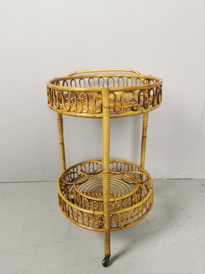 Bamboo Rattan Wicker Trolley, 1950s-PRS-949659