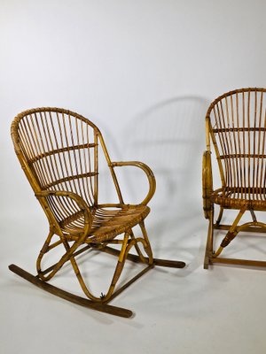 Bamboo Rocking Chair, France, 1960s-XXA-638840