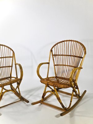 Bamboo Rocking Chair, France, 1960s-XXA-638840