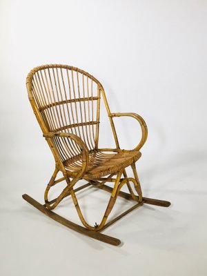 Bamboo Rocking Chair, France, 1960s-XXA-638840