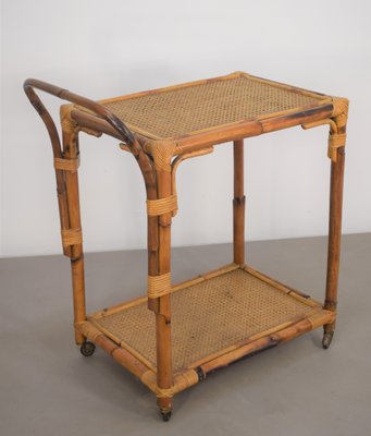 Bamboo Serving Trolley, Italy, 1960s-AOL-1359634