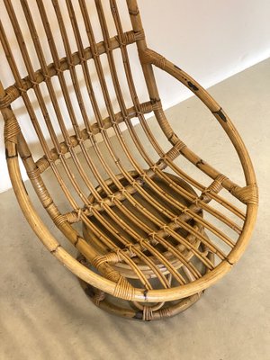 Bamboo Swivel Lounge Chair, 1970s-NPC-1453027