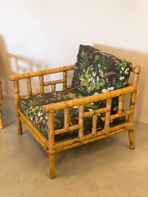 Bamboo & Wicker Armchairs, 1970s , Set of 2-NPC-1285322