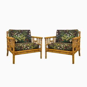 Bamboo & Wicker Armchairs, 1970s , Set of 2-NPC-1285322