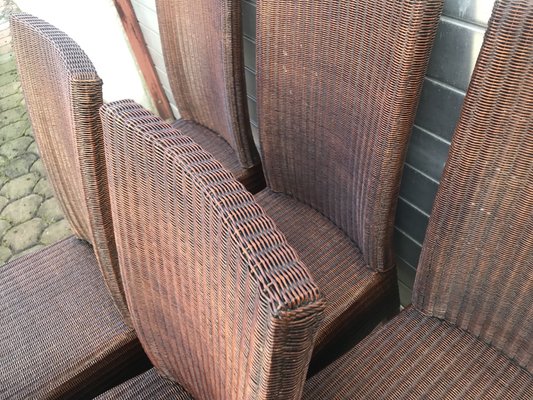 Bamboo Wicker Chairs by Lloyd Loom, 1960s, Set of 6-WQQ-1400971