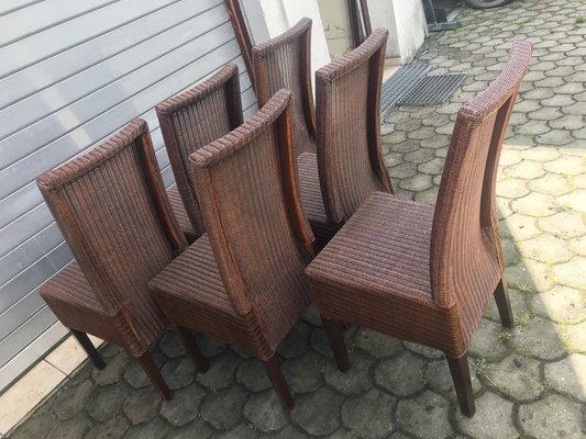 Bamboo Wicker Chairs by Lloyd Loom, 1960s, Set of 6-WQQ-1400971