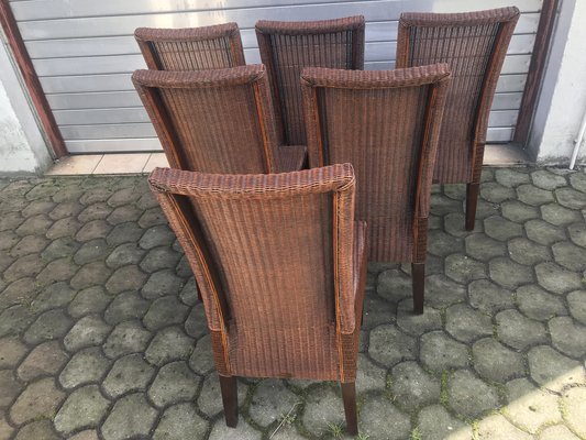 Bamboo Wicker Chairs by Lloyd Loom, 1960s, Set of 6-WQQ-1400971