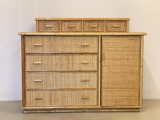 Bamboo & Wicker Sideboard, 1970s-NPC-1334601