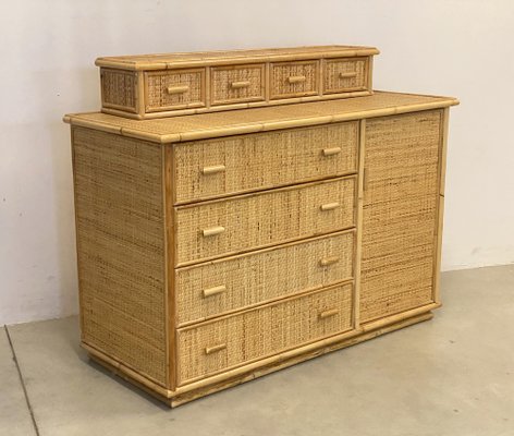 Bamboo & Wicker Sideboard, 1970s-NPC-1334601