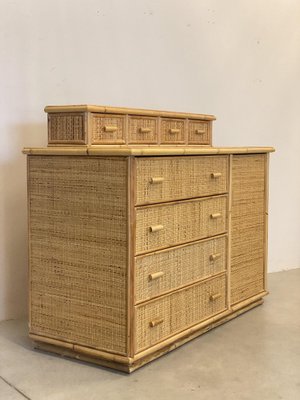 Bamboo & Wicker Sideboard, 1970s-NPC-1334601