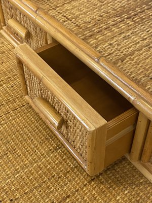 Bamboo & Wicker Sideboard, 1970s-NPC-1334601