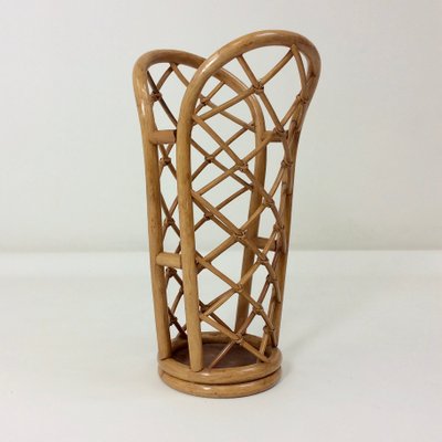 Bamboo & Wicker Umbrella Stand, Italy, 1970-EW-1254183