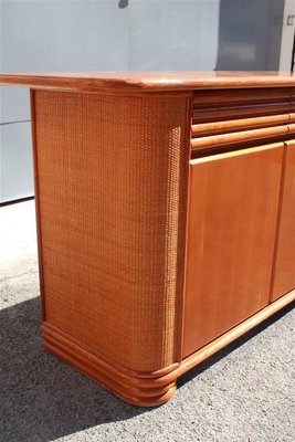 Bamboo & Wood Sideboard from Roberti Rattan, Italy, 1970s-EH-1173686