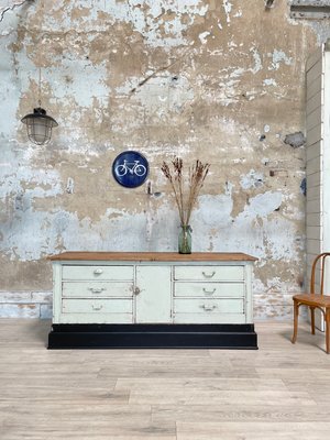 Bank Counter in Patinated Wood, 1900-UX-1325863