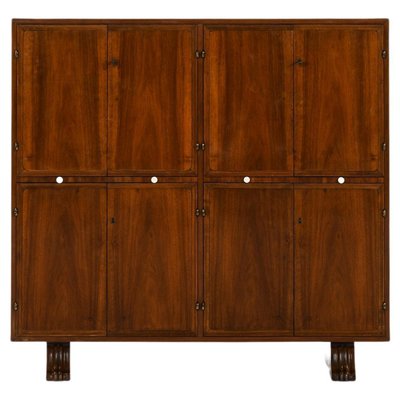 Bar Cabinet in Walnut and Brass, 1930s-SC-2026079