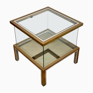 Bar Cabinet Table in Chrome, Brass and Glass, Italy, 1970s-LYQ-1171677