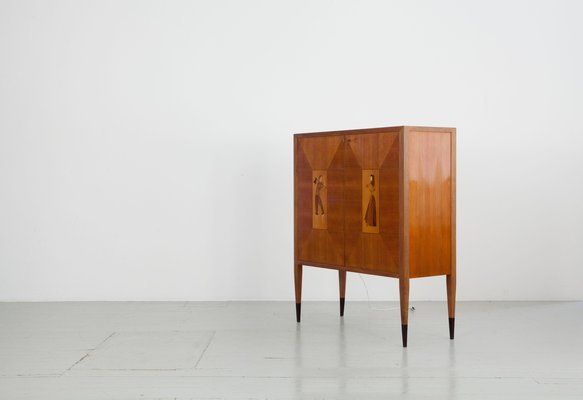 Bar Cabinet with Wood Inlays, Italy, 1950s-AA-1293652