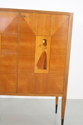 Bar Cabinet with Wood Inlays, Italy, 1950s-AA-1293652