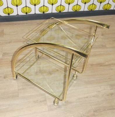 Bar Cart Glass & Chome-Plating, 1980s-AFE-1720771