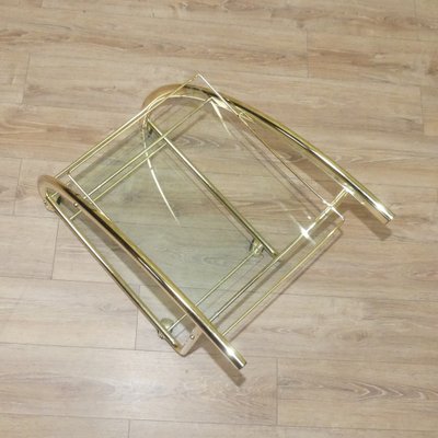 Bar Cart Glass & Chome-Plating, 1980s-AFE-1720771