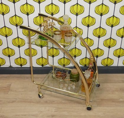 Bar Cart Glass & Chome-Plating, 1980s-AFE-1720771