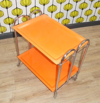 Bar Cart or Side Table in Plastic & Chrome, 1970s-AFE-1821053