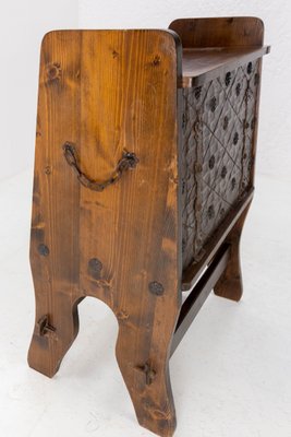 Bar Cocktail Cabinet in Pine and Wrought Iron, Spain, 1960s-RIU-1112913