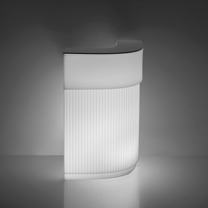 Illuminated Polyethylene Bar Counter Cordiale Corner by Slide #Light White