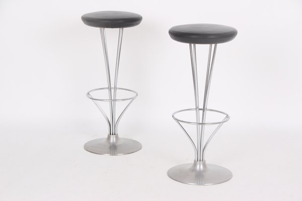 Bar Stools in Black by Piet Hein for Fritz Hansen, 1988, Set of 2-DQ-2042200