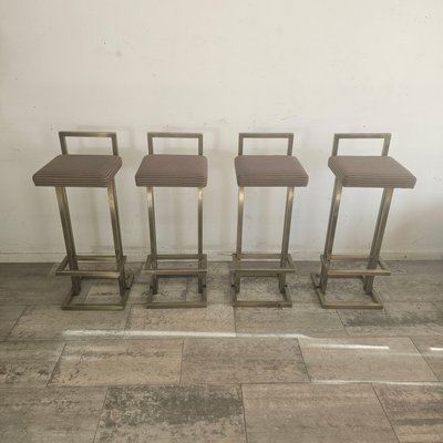 Bar Stools in the style of Maison Jansen, 1985, Set of 4-WBX-2042355