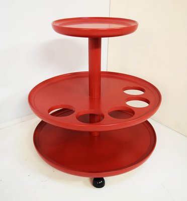 Bar Table on Lacquered Wood Wheels, Italy, 1950s-WF-1088073