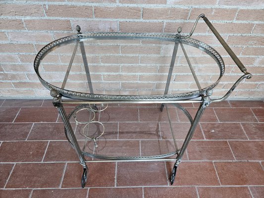 Bar Trolley in Brass and Glass, 1970s-ZUW-1799277