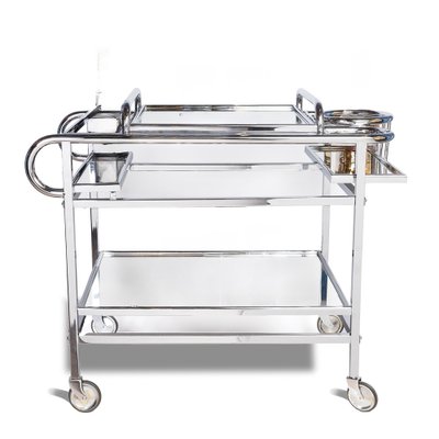 Bar Trolley with Champagne Cooler Holder attributed to Jacques Adnet-GGO-1748666