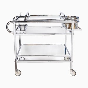 Bar Trolley with Champagne Cooler Holder attributed to Jacques Adnet-GGO-1748666