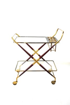 Bar Wagon / Serving Cart with Bottle Holder by Cesare Lacca, 1950s-ZWH-1815239