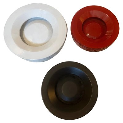 Barbados Ceramic Ashtrays by Angelo Mangiarotti for Danese Milano, 1960s, Set of 3-NMK-1758663