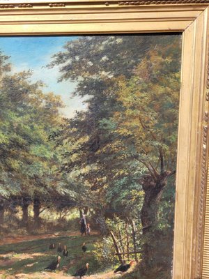 Barbizon School Artist, Undergrowth Landscape, 19th Century, Oil on Canvas, Framed-SYQ-1742153