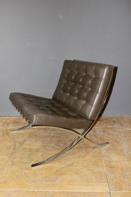 Barcelona Armchair and Ottoman attributed to Mies Van Der Rohe, 1970s, Set of 2-BCR-1384310