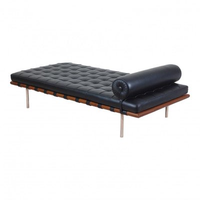 Barcelona Daybed in Black Leather by Ludwig Mies Van Der Rohe-MTD-1400210