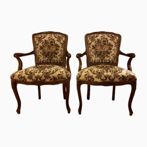 Barok Armchair Set with Goebelin Cover and Stool, Set of 3-SZM-1769135