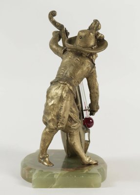 Barometer Regulates & Base in Semi-Precious Stone Representing a Cello Player-WFS-744739