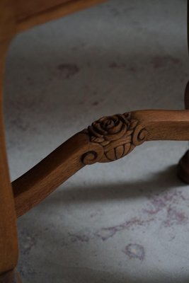 Baroque Carved Lion Feets Danish Console Table in Oak, 1890s-MXF-1720340